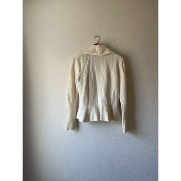 Lauren Ralph Lauren wool and angora rabbit hair cream open cardigan pl - Picture 2 of 5